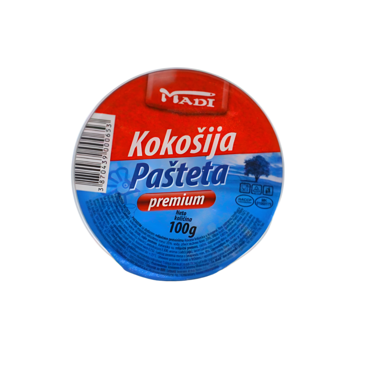 Kokošija pašteta premium 100g Madi - Image 1