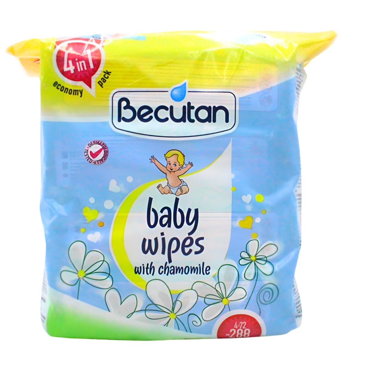 Baby vlažne maramice kamilica Becutan 4x72, 288kom - Image 1
