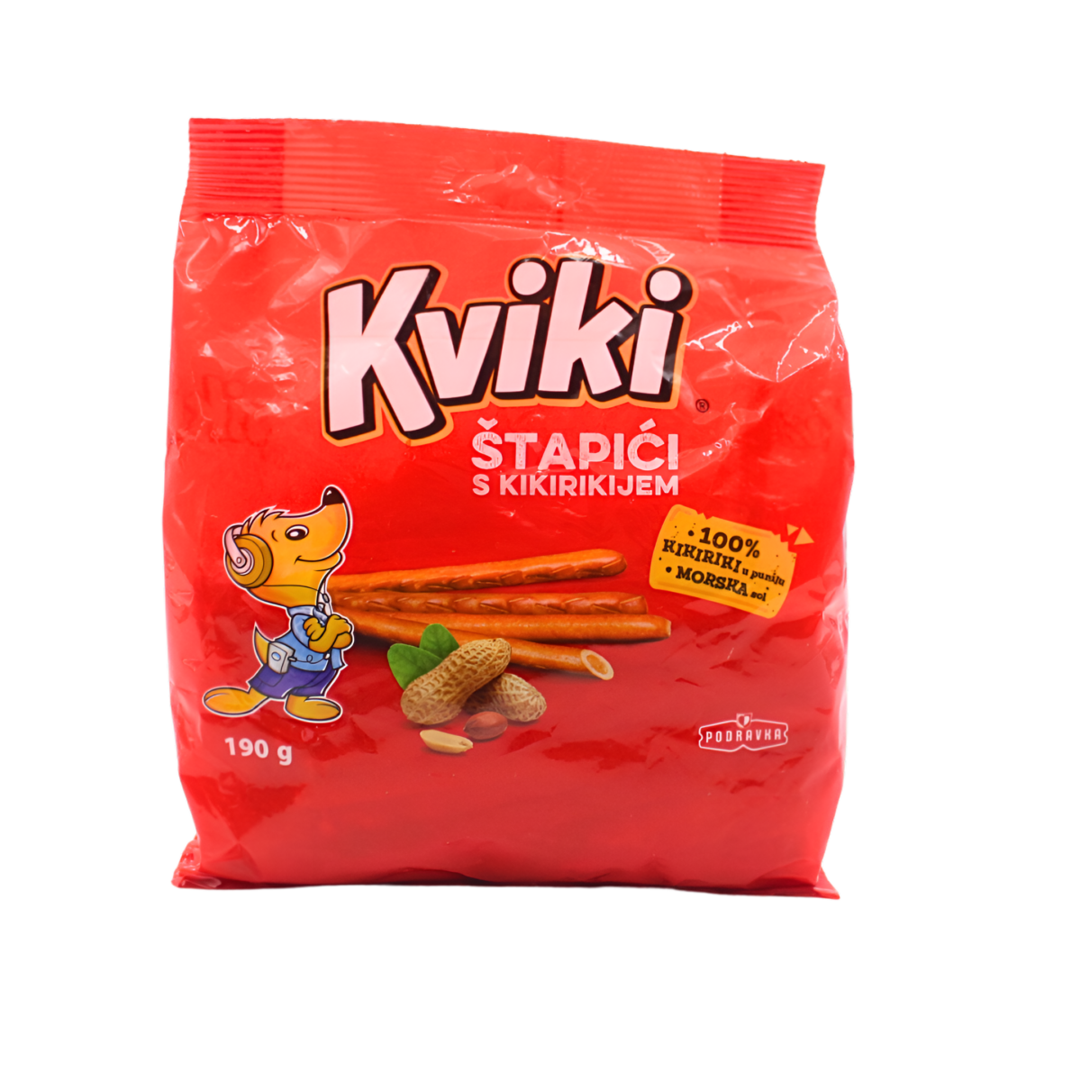 Štapići slani punjeni kikirikijem Kviki 190g - Image 1