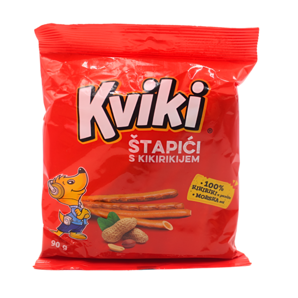Štapići slani punjeni kikirikijem Kviki 90g